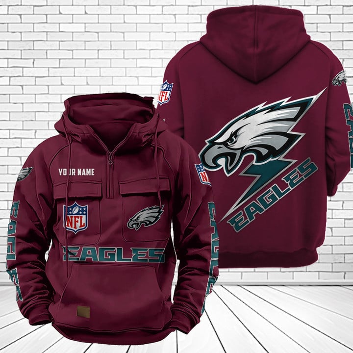Philadelphia Eagles Unisex Rugby Team Graphic Streetwear Vintage Plush Hoodie