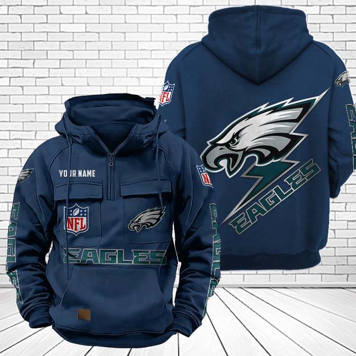 Philadelphia Eagles Unisex Rugby Team Graphic Streetwear Vintage Plush Hoodie