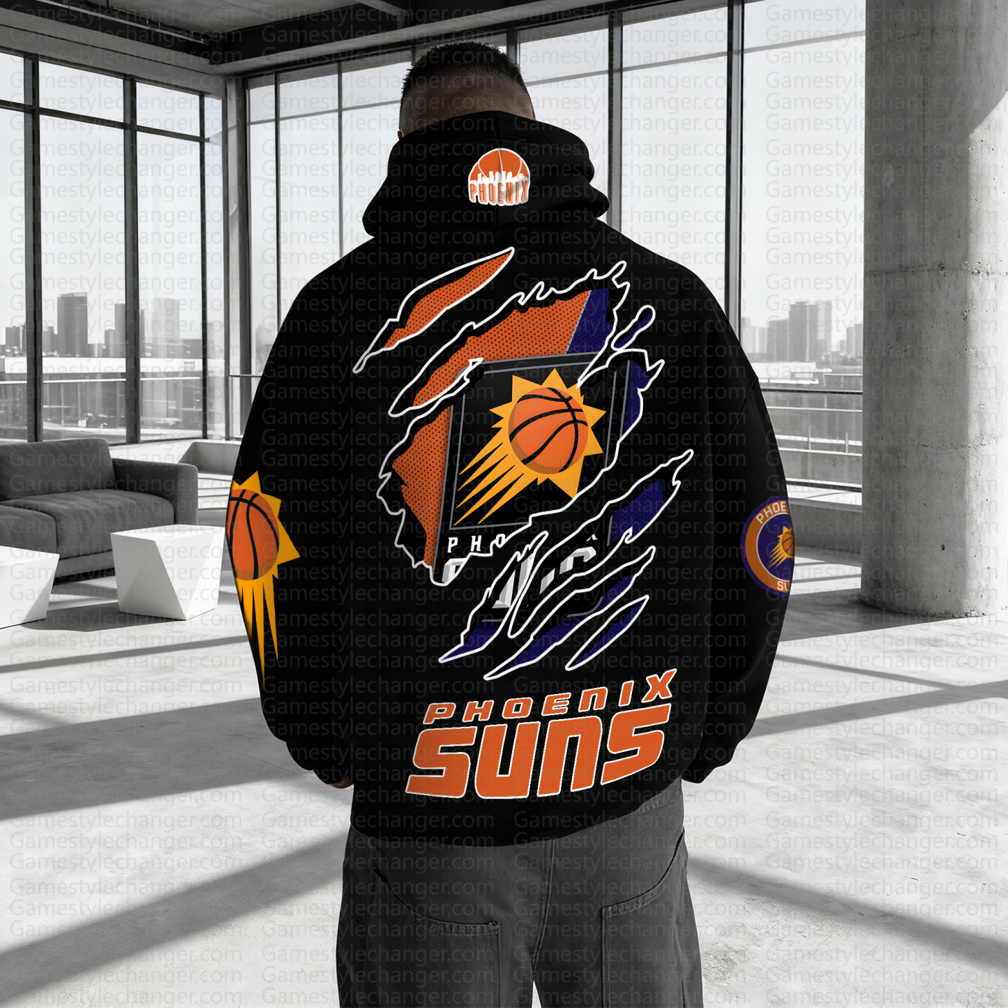 Unisex "NBA" Graphic Streetwear Vintage Plush Hoodie