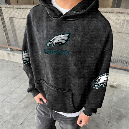 Unisex Graphic Streetwear Vintage Washed Hoodie