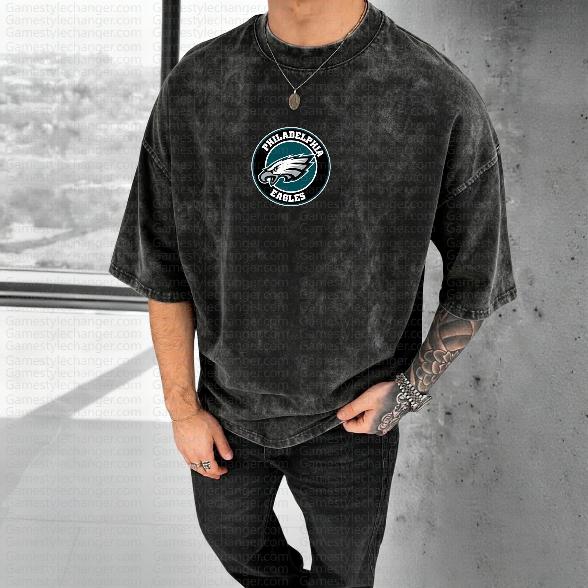 Unisex Anime Style Vintage Washed T-Shirt