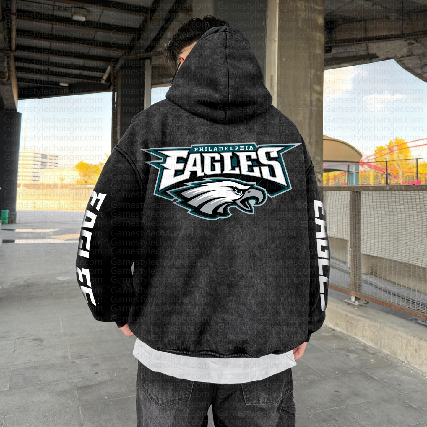 Unisex Graphic Streetwear Vintage Washed Hoodie | NFL