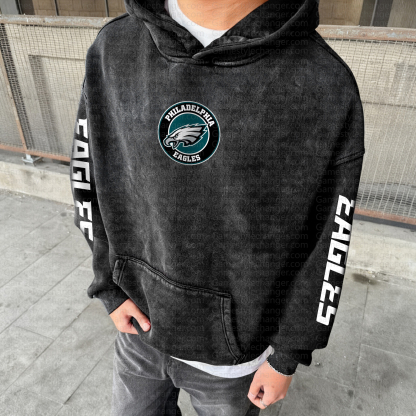 Unisex Graphic Streetwear Vintage Washed Hoodie