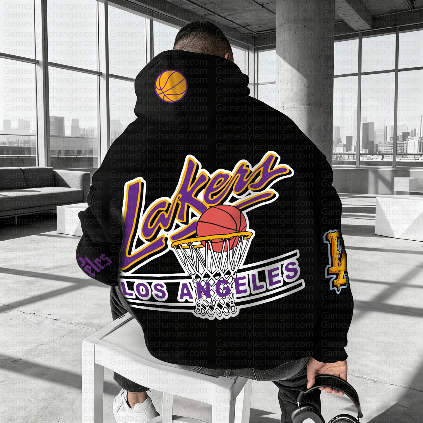 Unisex "NBA" Graphic Streetwear Vintage Plush Hoodie