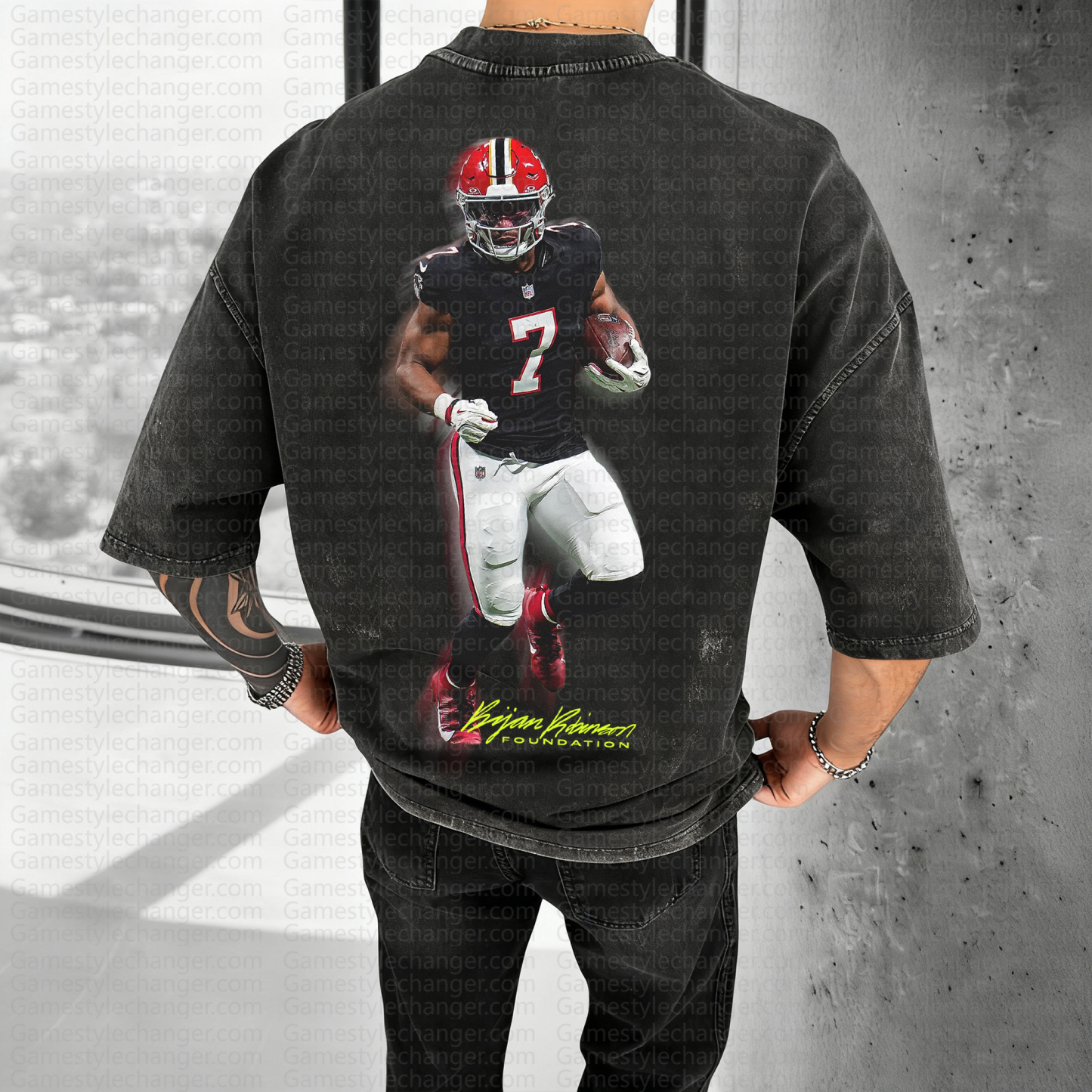 Unisex High Quality Inspired Vintage Washed 3D Direct Injection T-Shirt | NFL