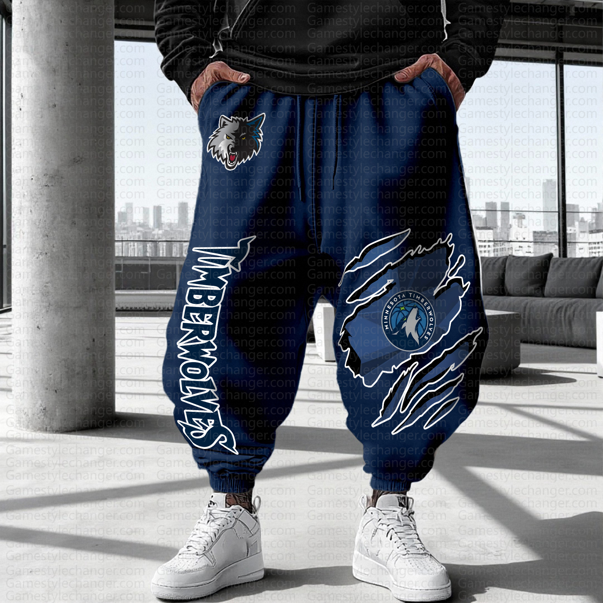 Unisex  Casual  Streetwear Plush Pants