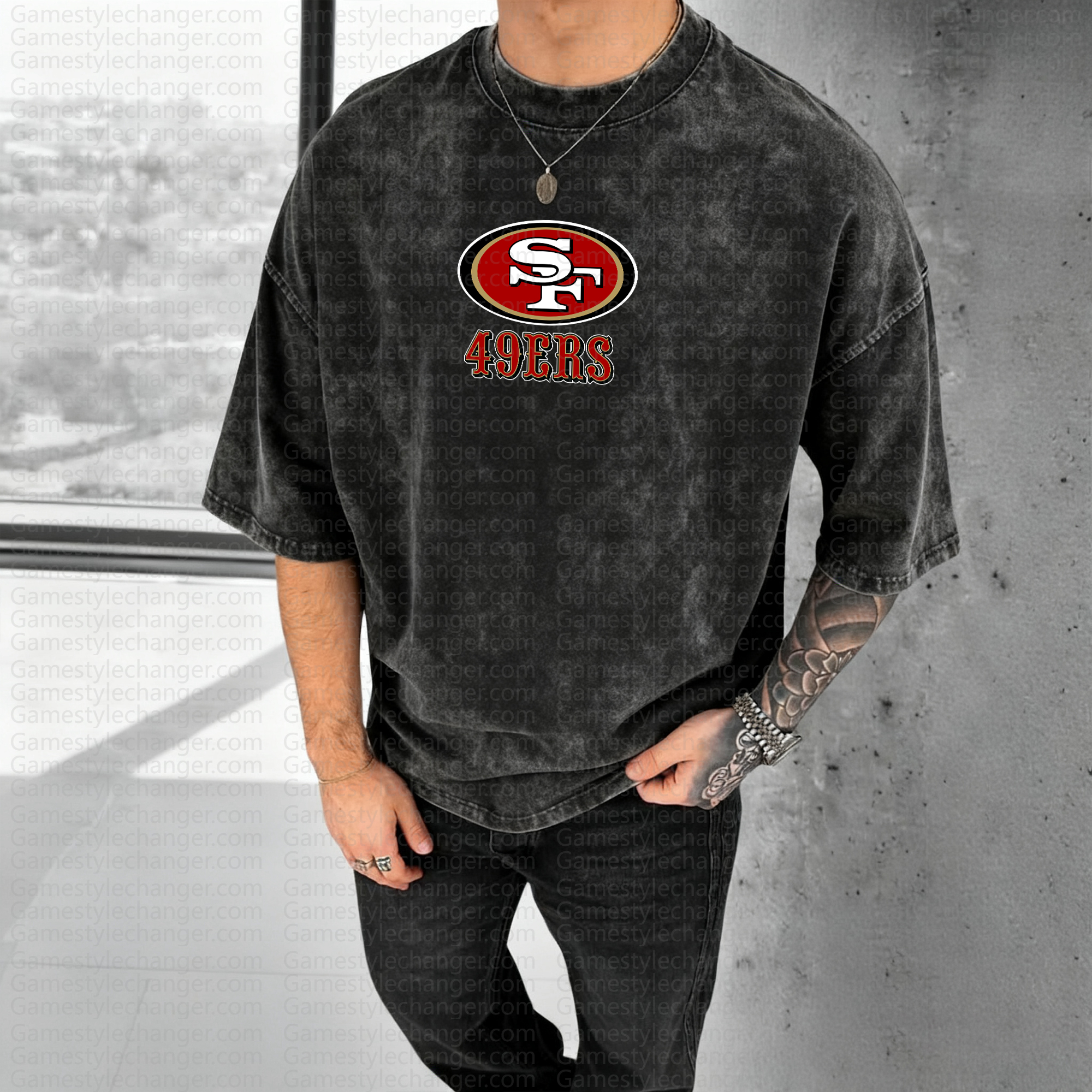 Unisex Anime Style Vintage Washed T-Shirt