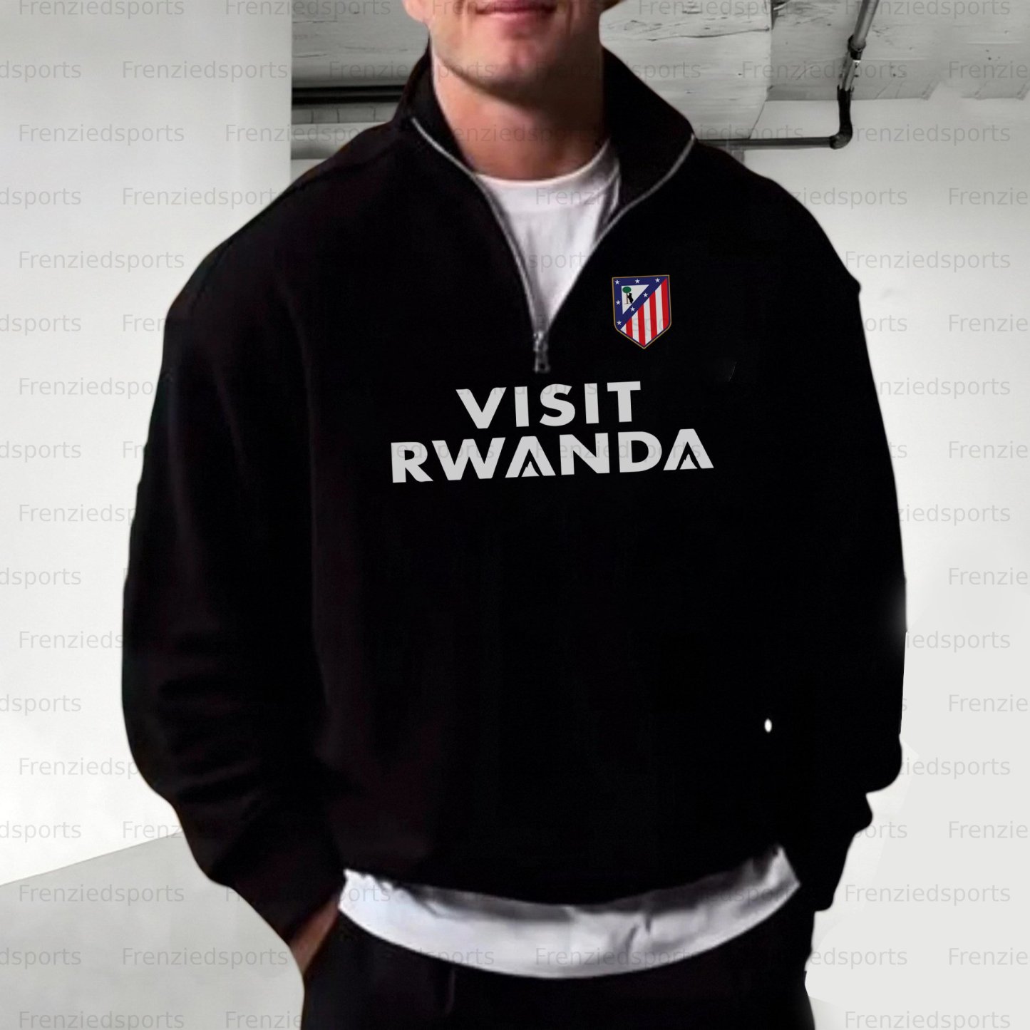 Unisex "UEFA " Graphic Streetwear Vintage  Zip-up Sweatshirt