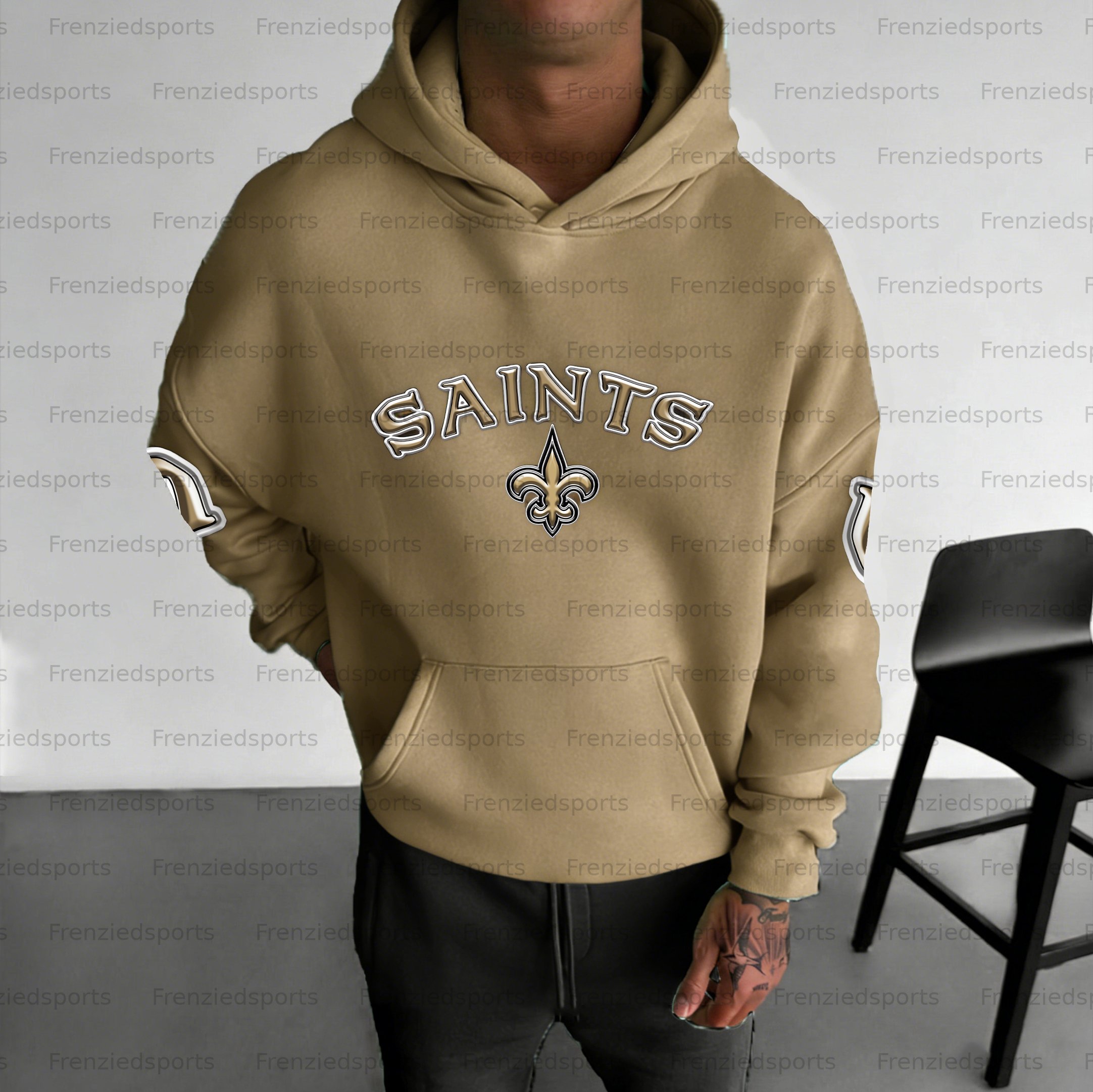 Unisex "New Orleans Saints" Graphic Streetwear Vintage Plush Hoodie