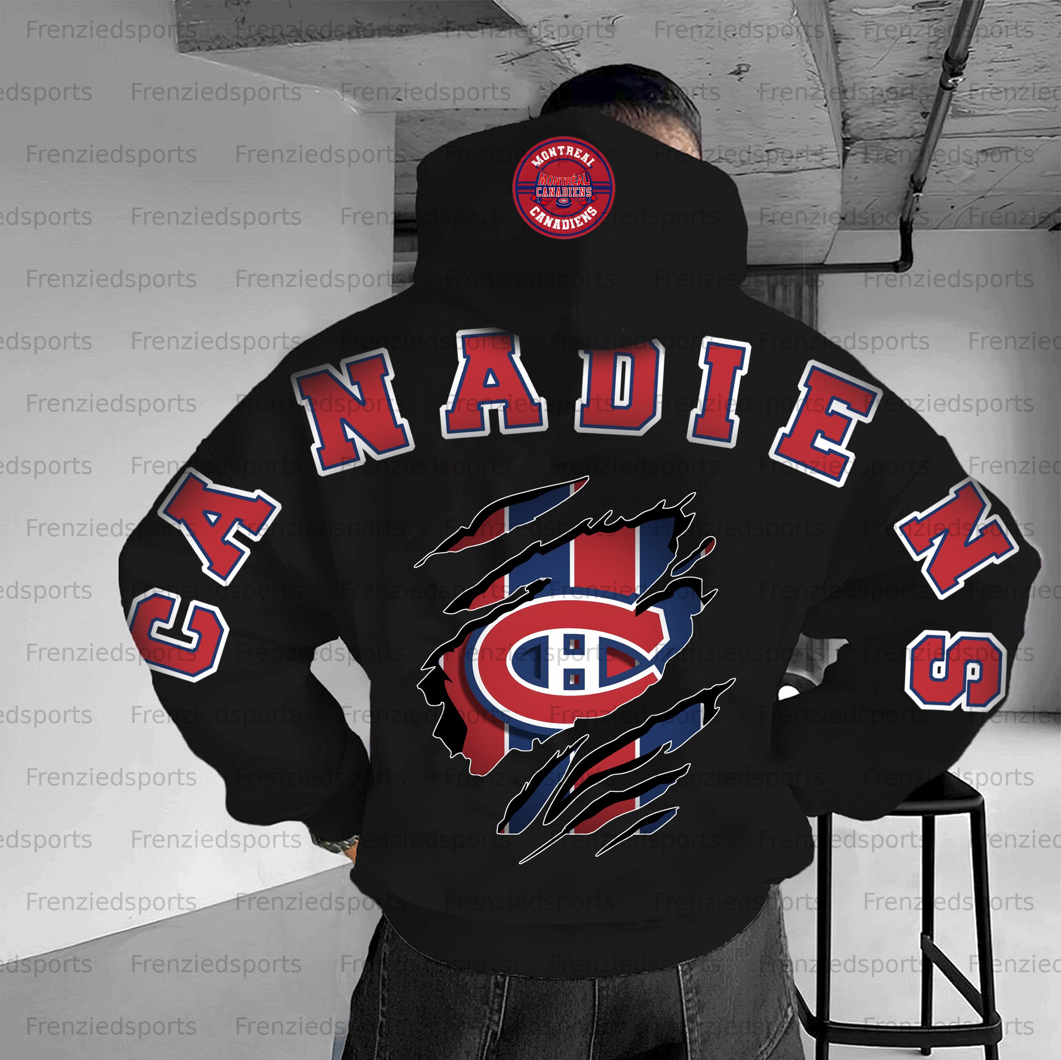 Unisex "Montreal Canadiens" Graphic Streetwear Vintage Plush Hoodie