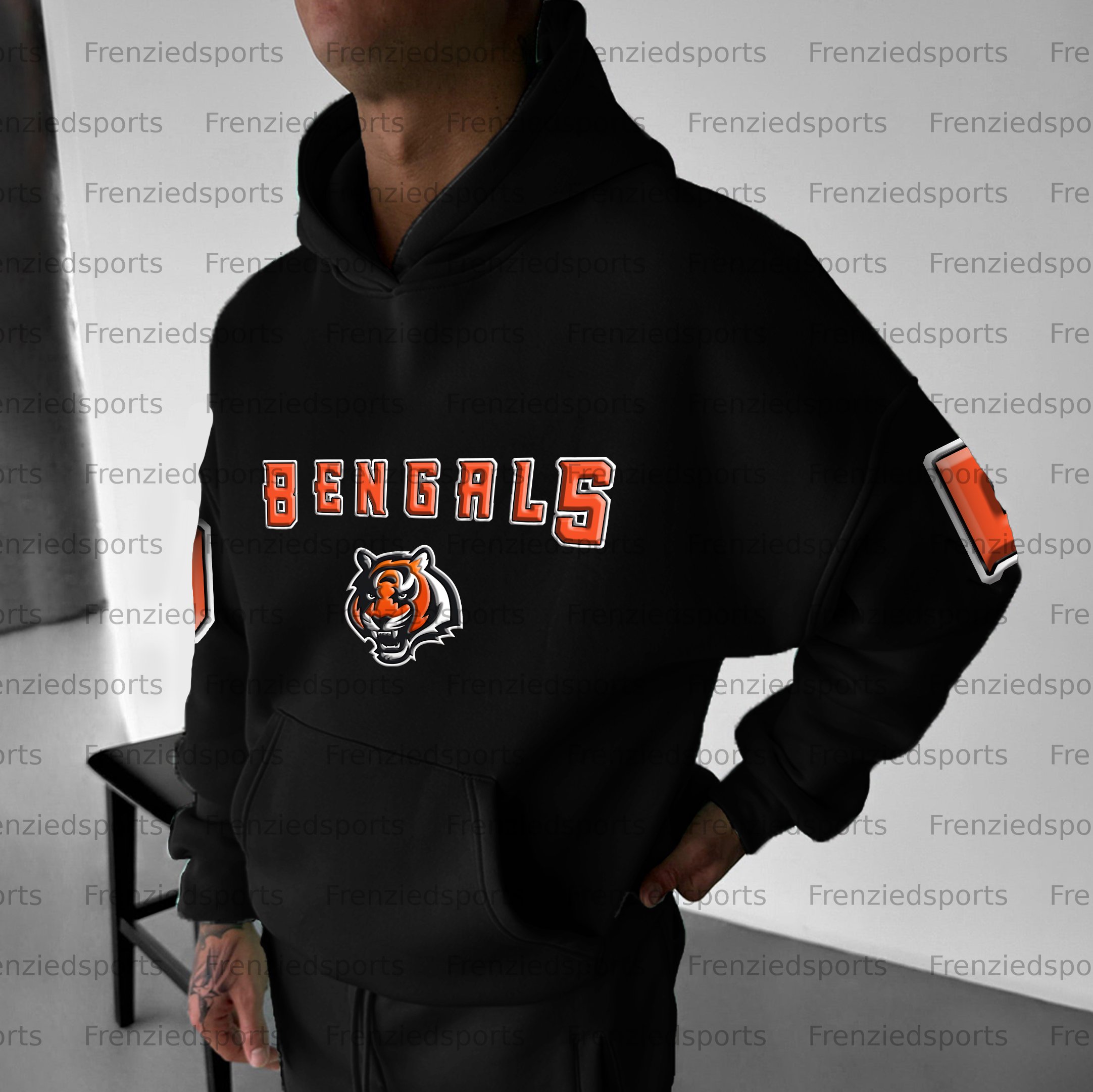 Unisex "Cincinnati Bengals" Graphic Streetwear Vintage Plush Hoodie