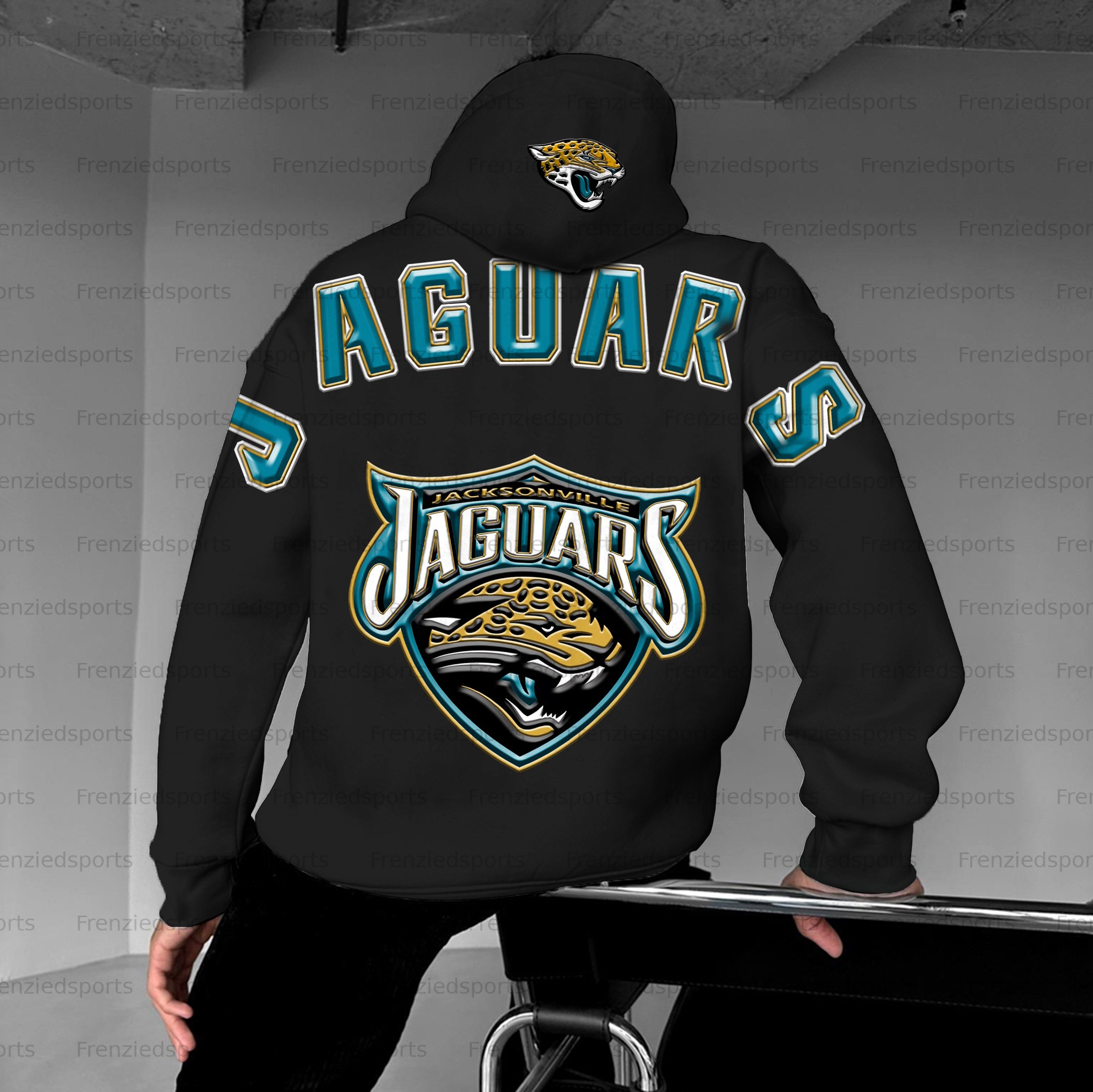 Unisex "Jacksonville Jaguars" Graphic Streetwear Vintage Plush Hoodie