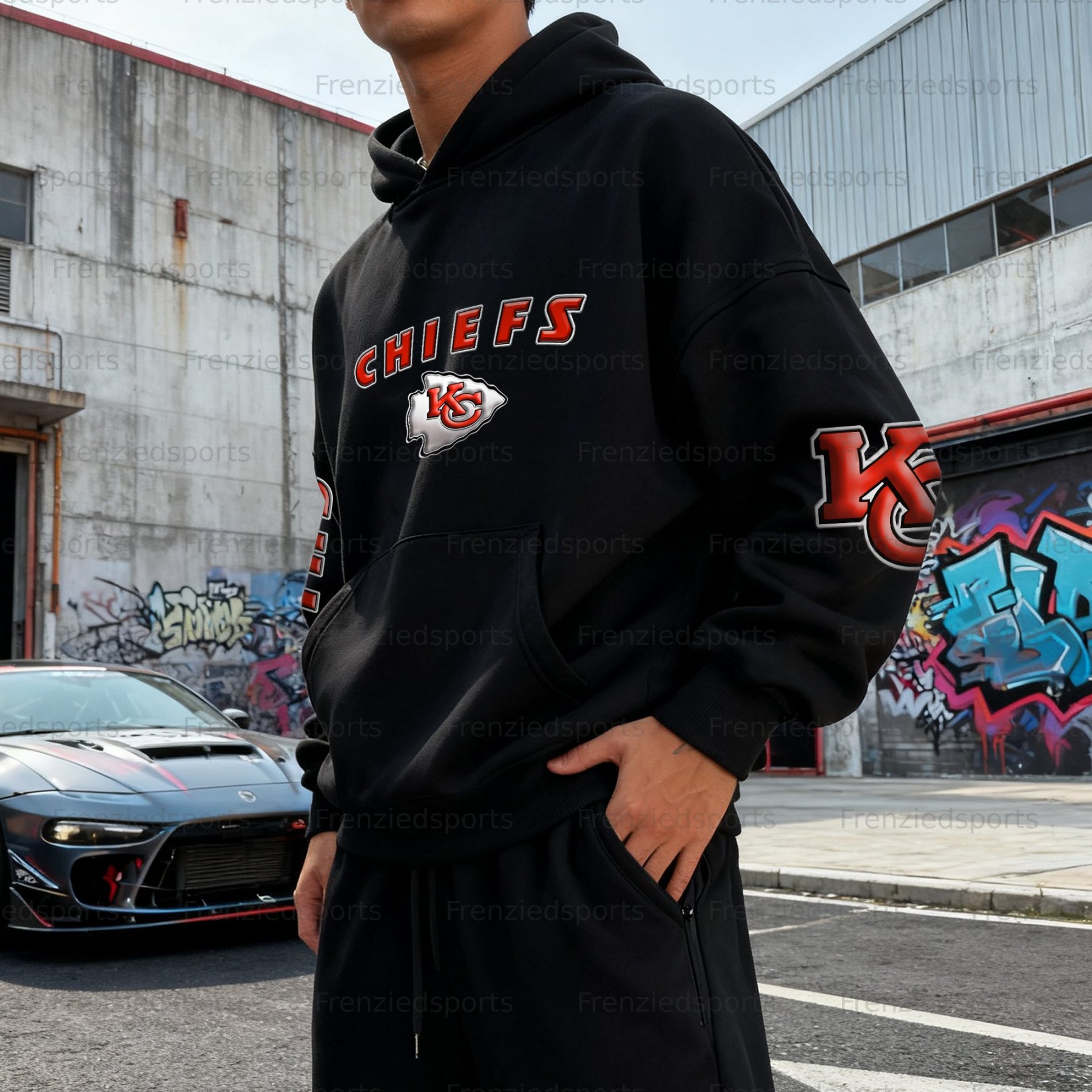 Unisex "Kansas City Chiefs" Graphic Streetwear Vintage Plush Hoodie