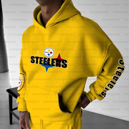 Unisex "Pittsburgh Steelers" Graphic Streetwear Vintage Plush Hoodie