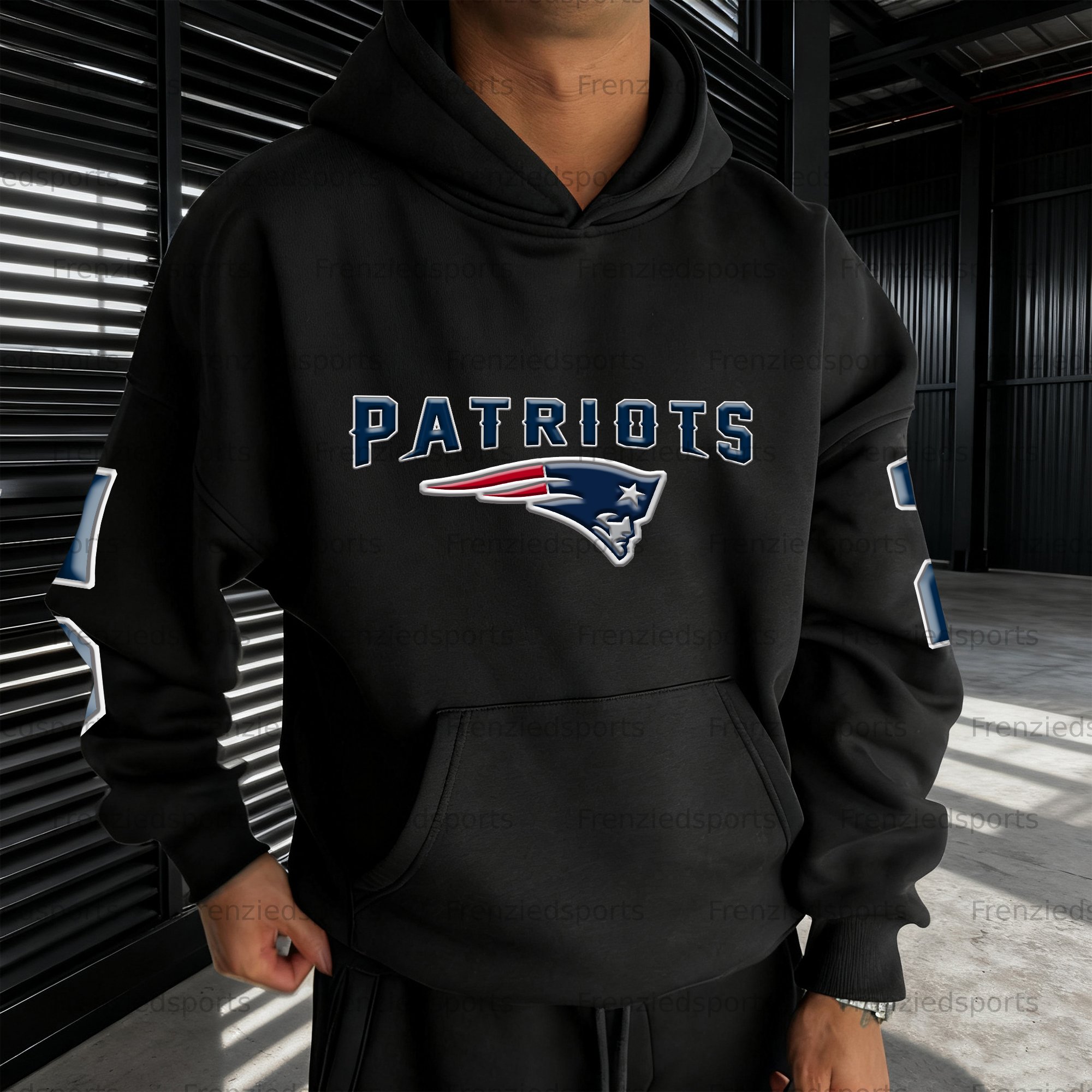 Unisex "New England Patriots" Graphic Streetwear Vintage Plush Hoodie