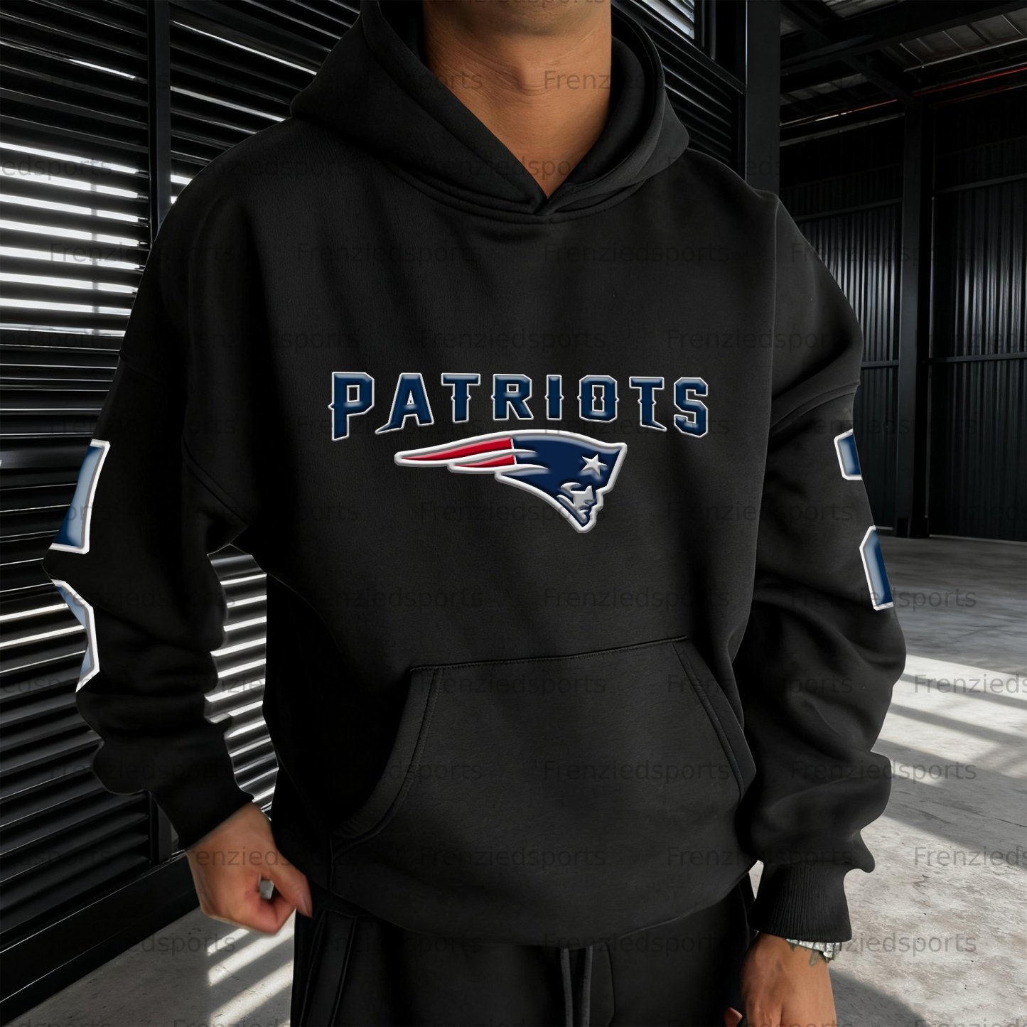 Unisex "New England Patriots" Graphic Streetwear Vintage Plush Hoodie