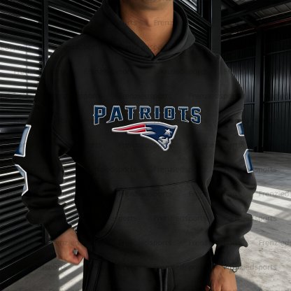 Unisex "New England Patriots" Graphic Streetwear Vintage Plush Hoodie