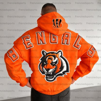 Unisex "Cincinnati Bengals" Graphic Streetwear Vintage Plush Hoodie