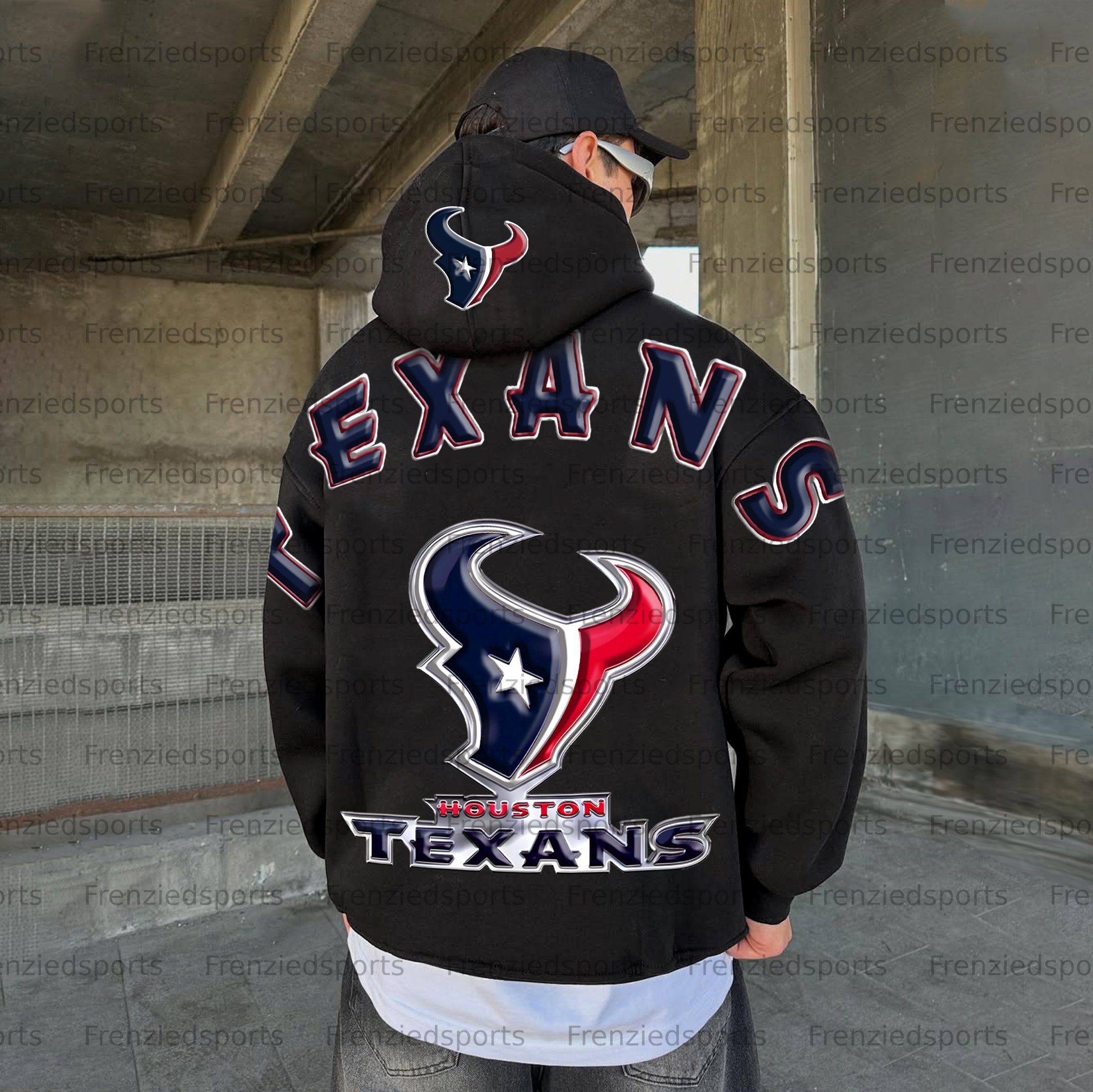 Unisex "Houston Texans" Graphic Streetwear Vintage Plush Hoodie