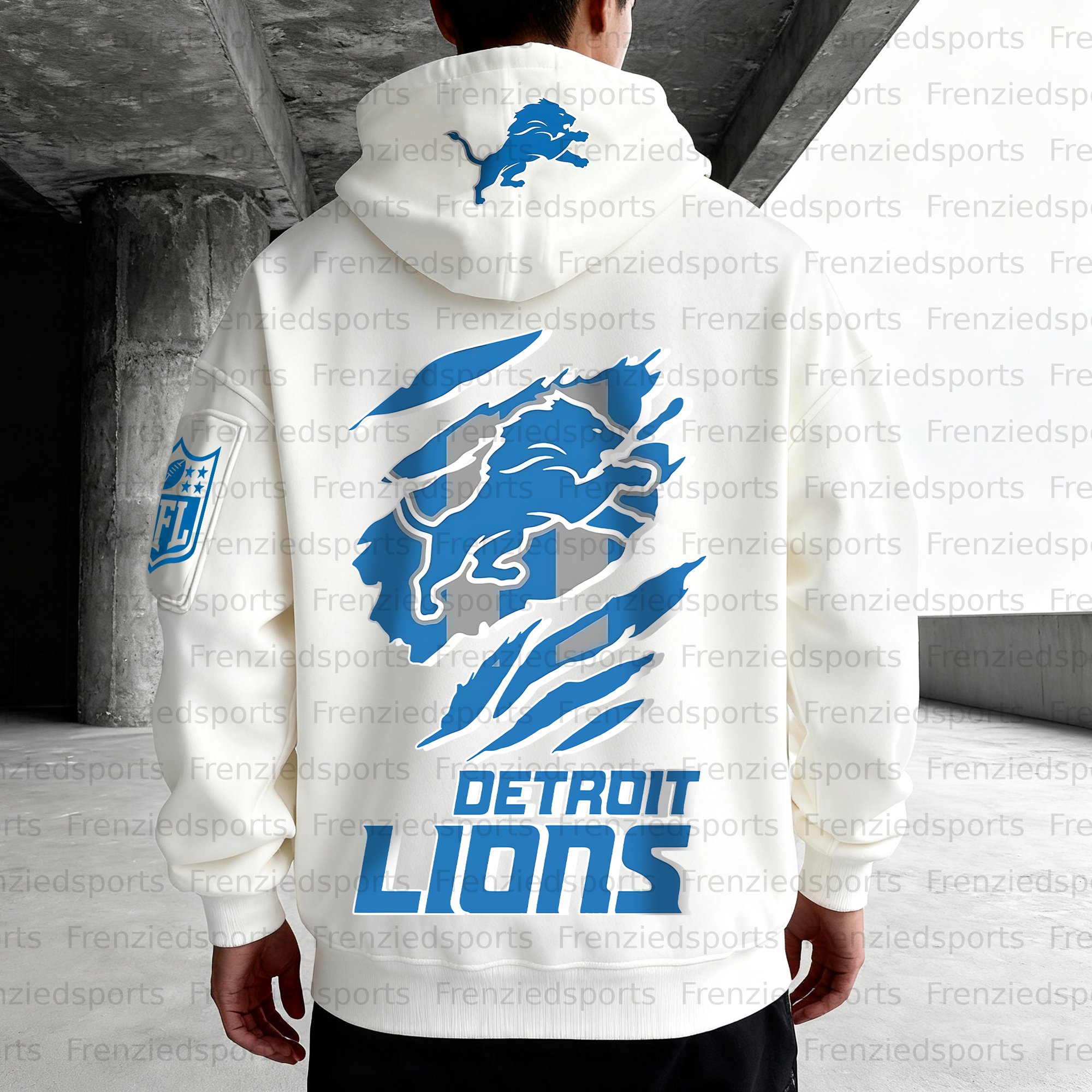 Unisex "Detroit Lions" Graphic Streetwear Vintage Plush Hoodie