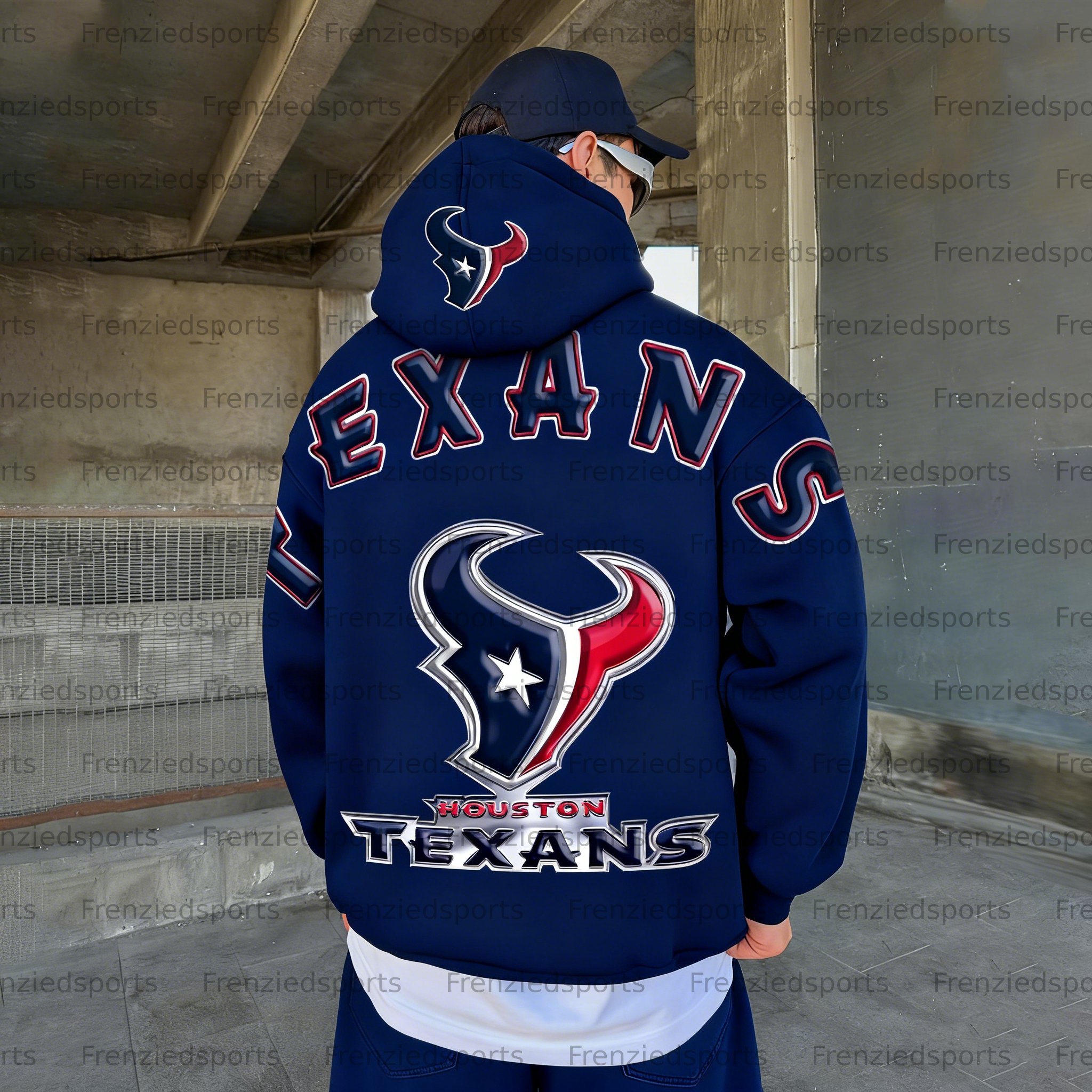 Unisex "Houston Texans" Graphic Streetwear Vintage Plush Hoodie