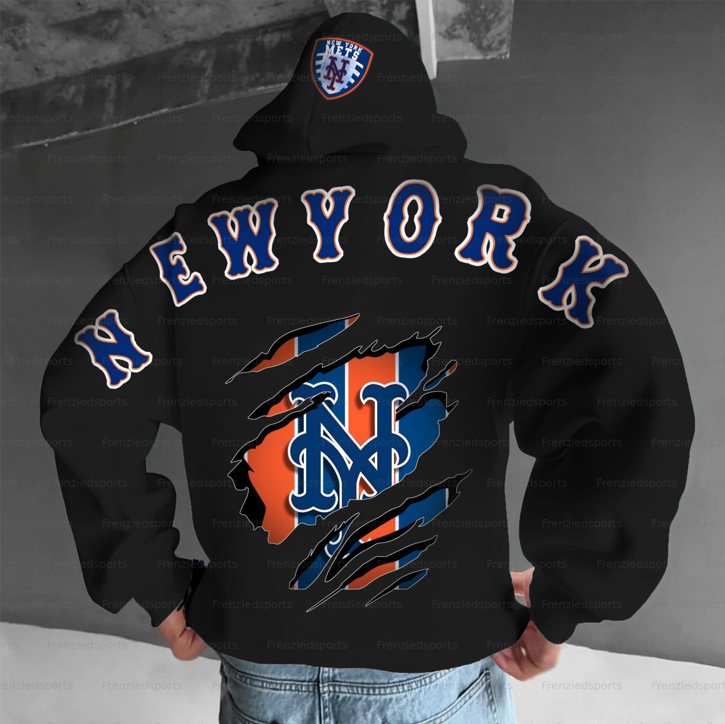 Unisex "New York Mets" Graphic Streetwear Vintage Plush Hoodie
