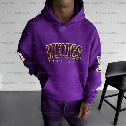 Unisex "Minnesota Vikings" Graphic Streetwear Vintage Plush Hoodie