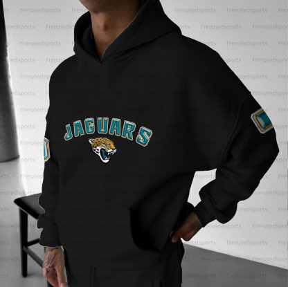Unisex "Jacksonville Jaguars" Graphic Streetwear Vintage Plush Hoodie