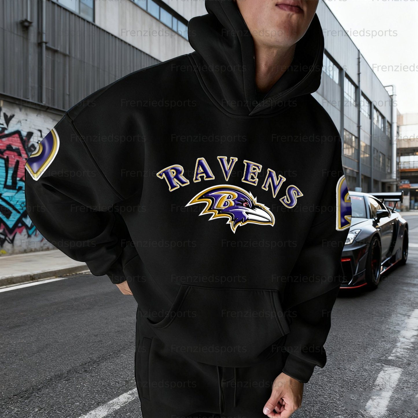 Unisex "Baltimore Ravens" Graphic Streetwear Vintage Plush Hoodie