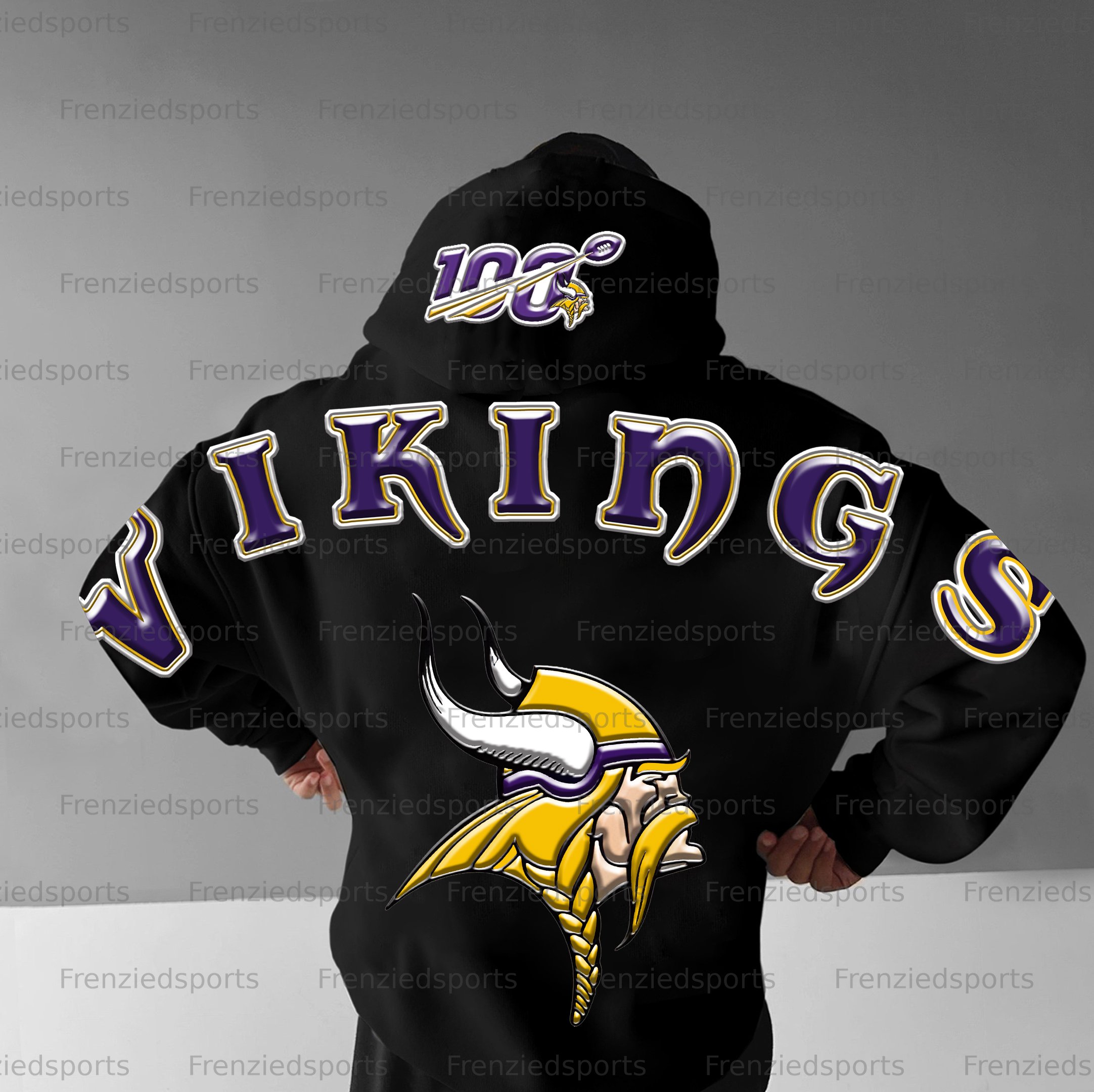 Unisex "Minnesota Vikings" Graphic Streetwear Vintage Plush Hoodie