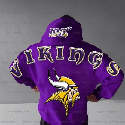 Unisex "Minnesota Vikings" Graphic Streetwear Vintage Plush Hoodie