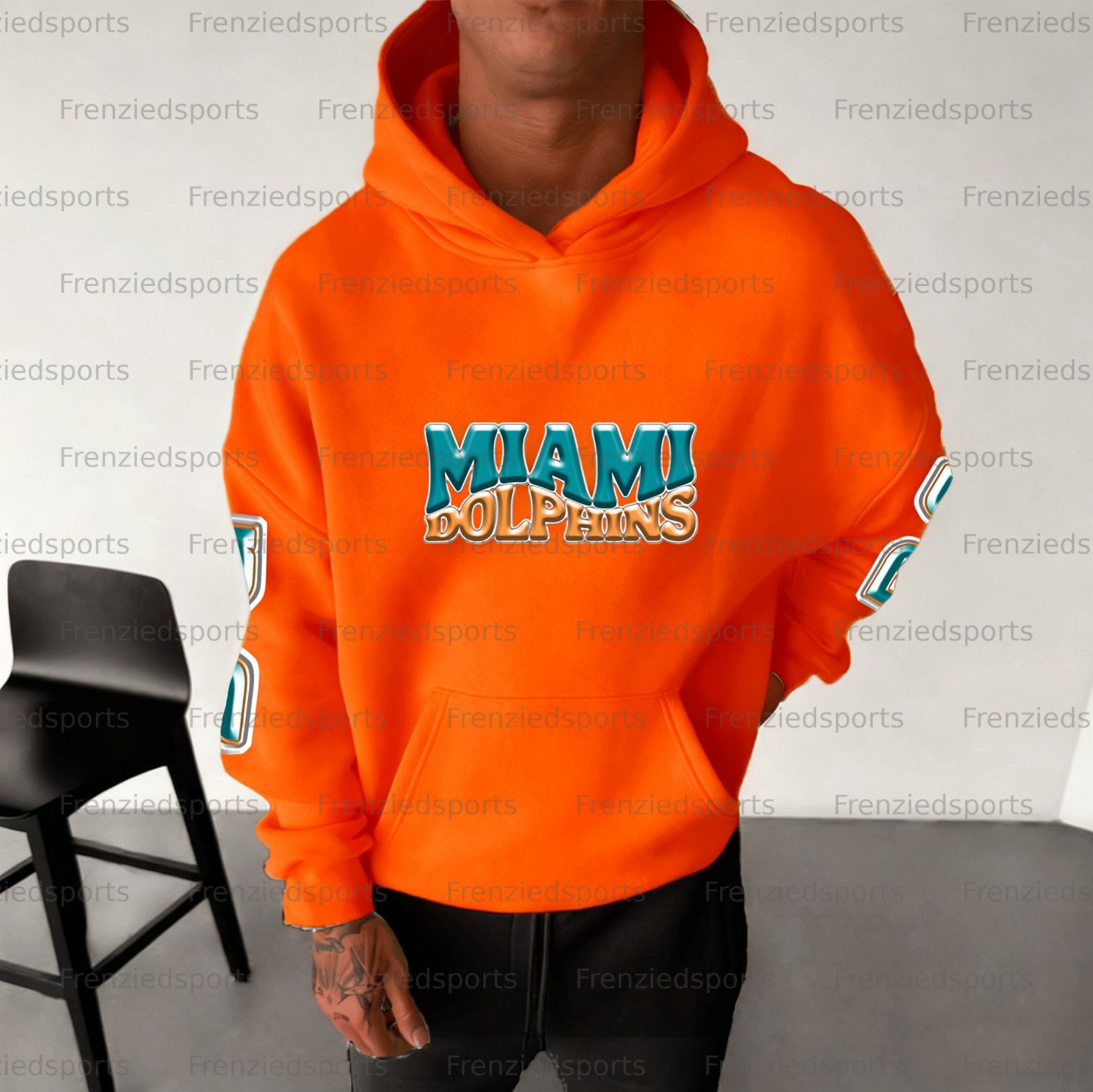 Unisex "Miami Dolphins" Graphic Streetwear Vintage Plush Hoodie