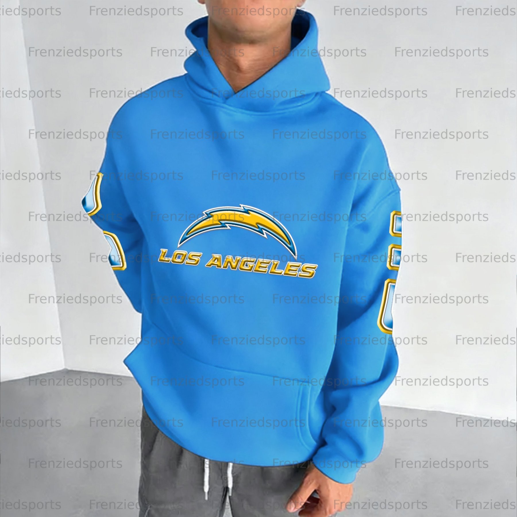 Unisex "Los Angeles Chargers" Graphic Streetwear Vintage Plush Hoodie