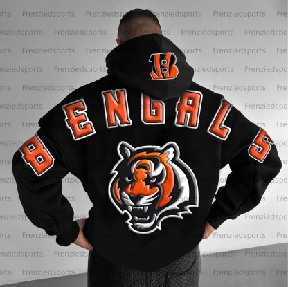 Unisex "Cincinnati Bengals" Graphic Streetwear Vintage Plush Hoodie