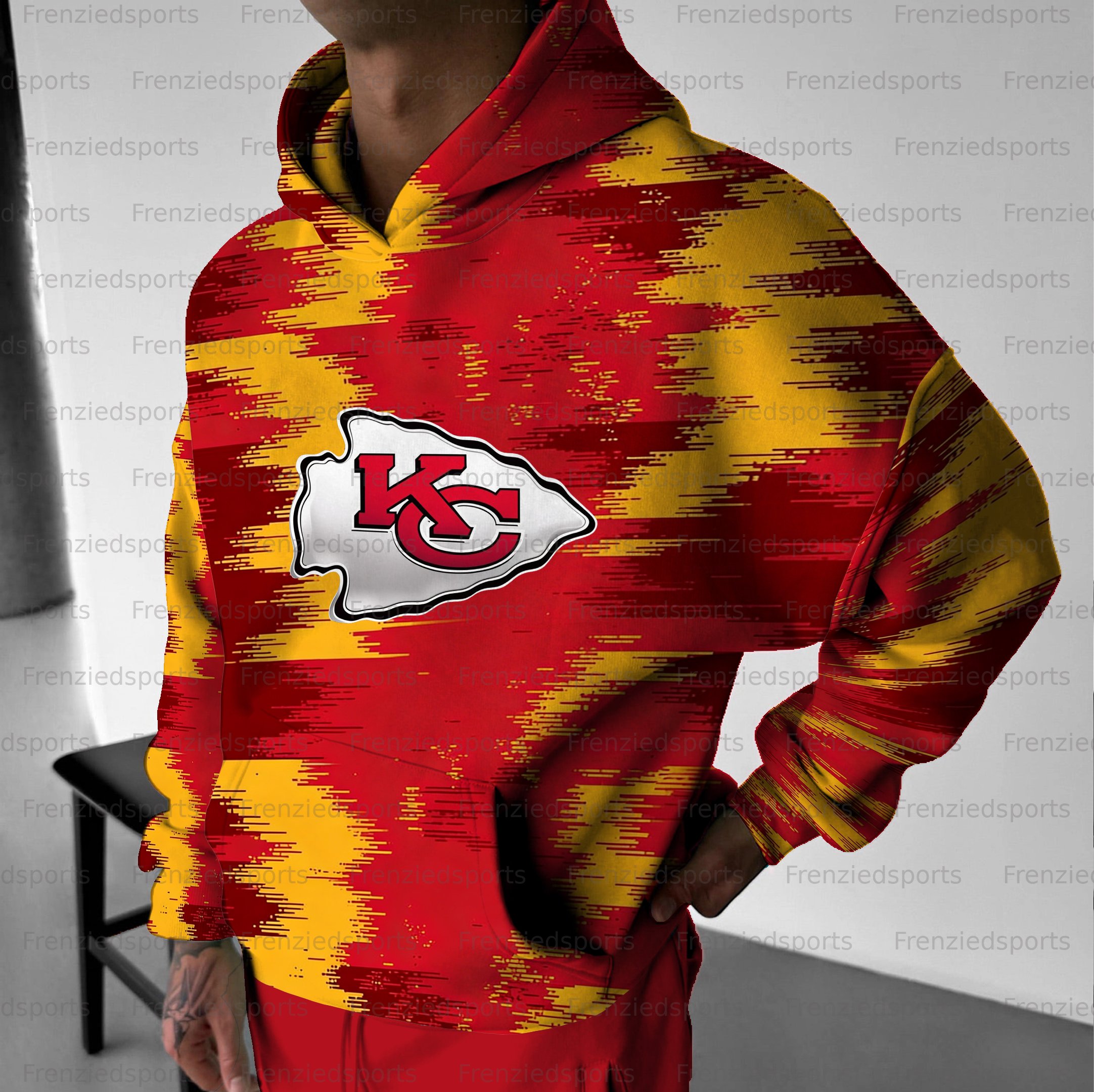 Unisex "Kansas City Chiefs" Graphic Streetwear Vintage Plush Hoodie