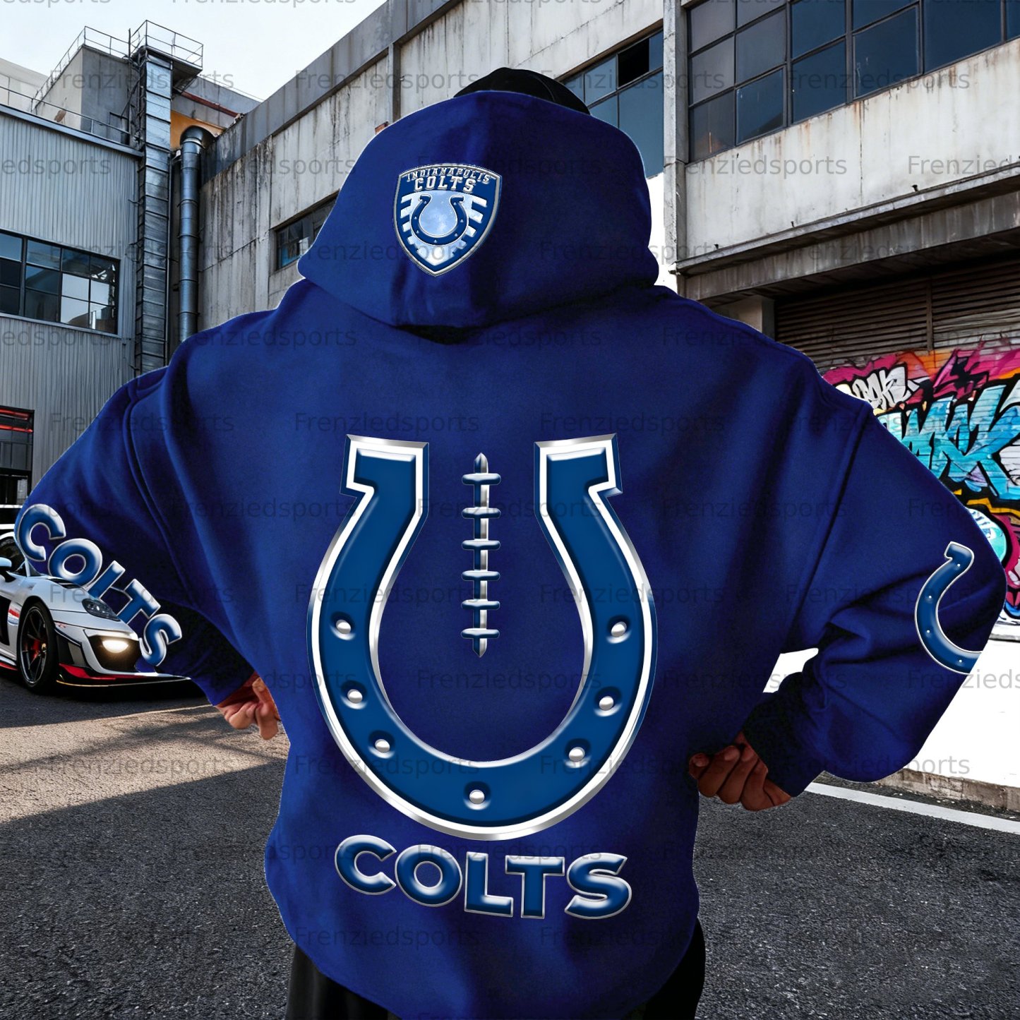 Unisex "Indianapolis Colts" Graphic Streetwear Vintage Plush Hoodie