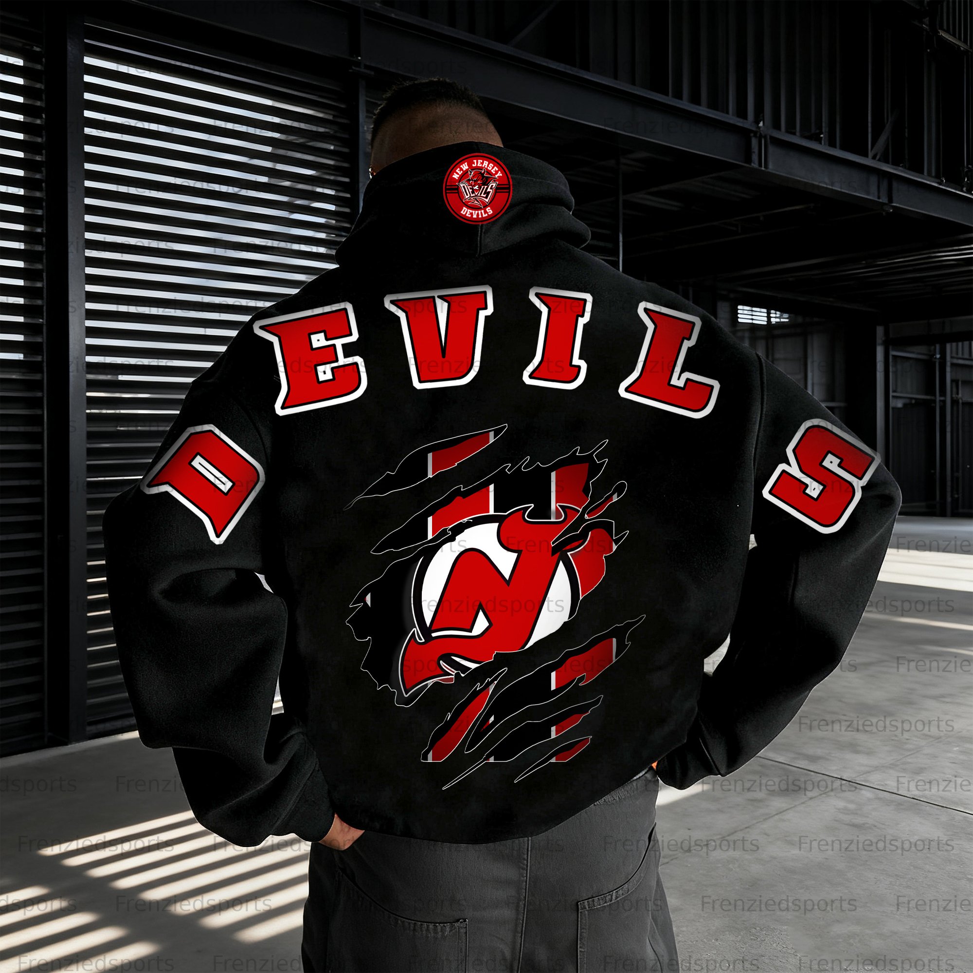 Unisex "New Jersey Devils" Graphic Streetwear Vintage Plush Hoodie