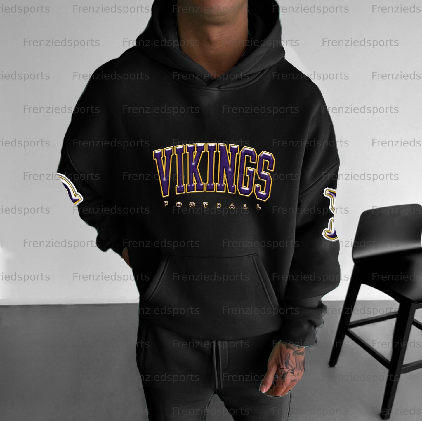 Unisex "Minnesota Vikings" Graphic Streetwear Vintage Plush Hoodie