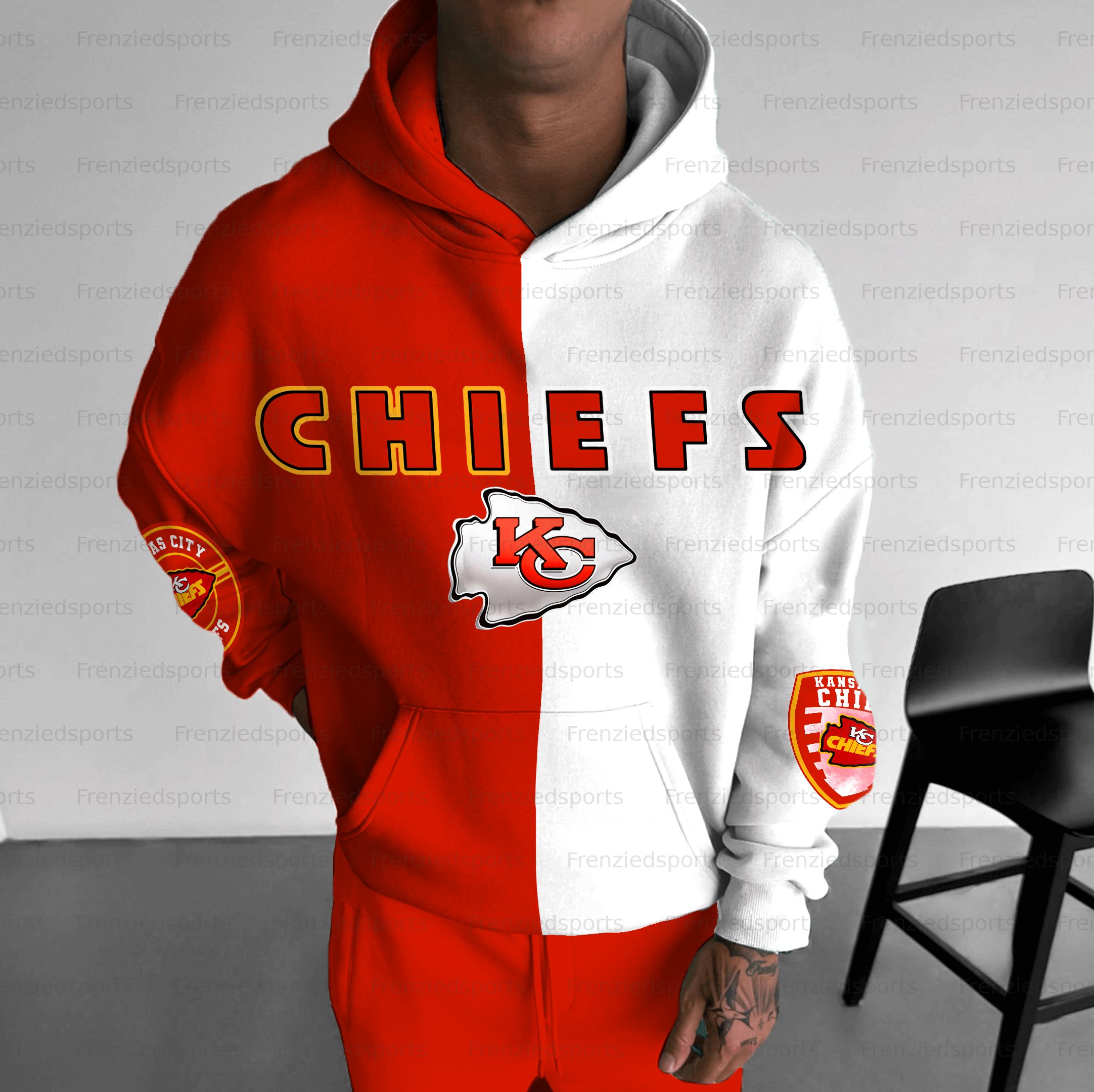 Unisex "Kansas City Chiefs" Graphic Streetwear Vintage Plush Hoodie