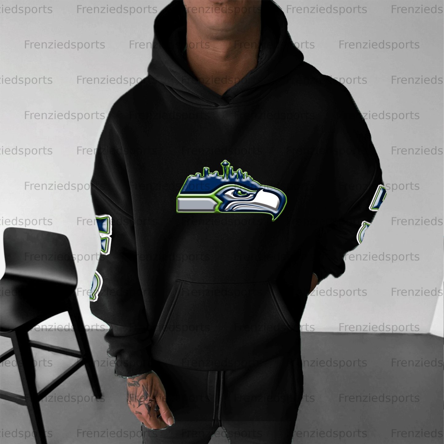 Unisex "Seattle Seahawks" Graphic Streetwear Vintage Plush Hoodie