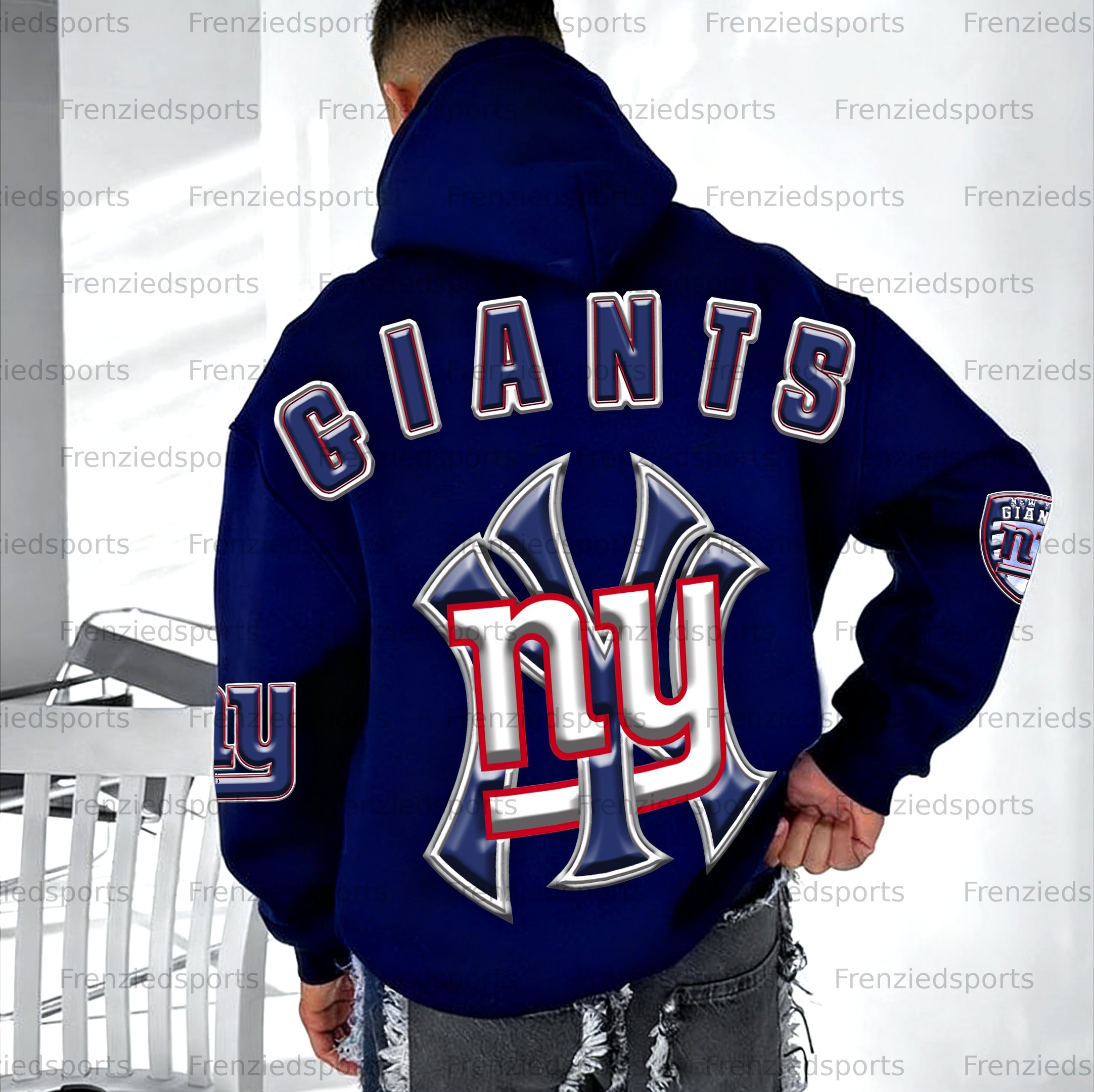 Unisex "New York Giants" Graphic Streetwear Vintage Plush Hoodie