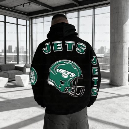 Unisex "New York Jets" Graphic Streetwear Vintage Plush Hoodie