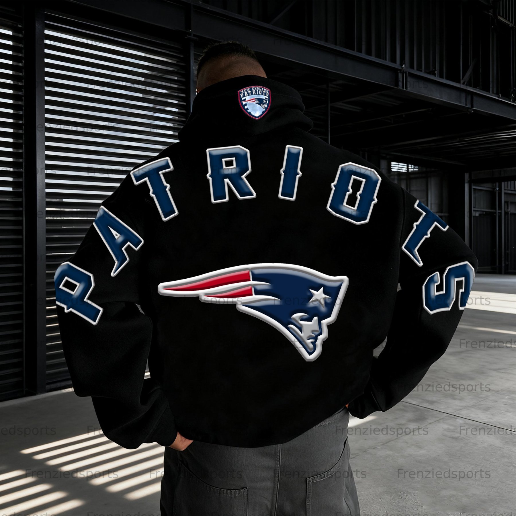 Unisex "New England Patriots" Graphic Streetwear Vintage Plush Hoodie