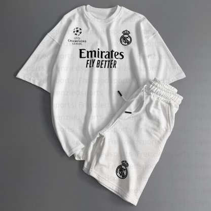 Unisex "Real Madrid" Inspired Trendy T-shirt & Shorts Set