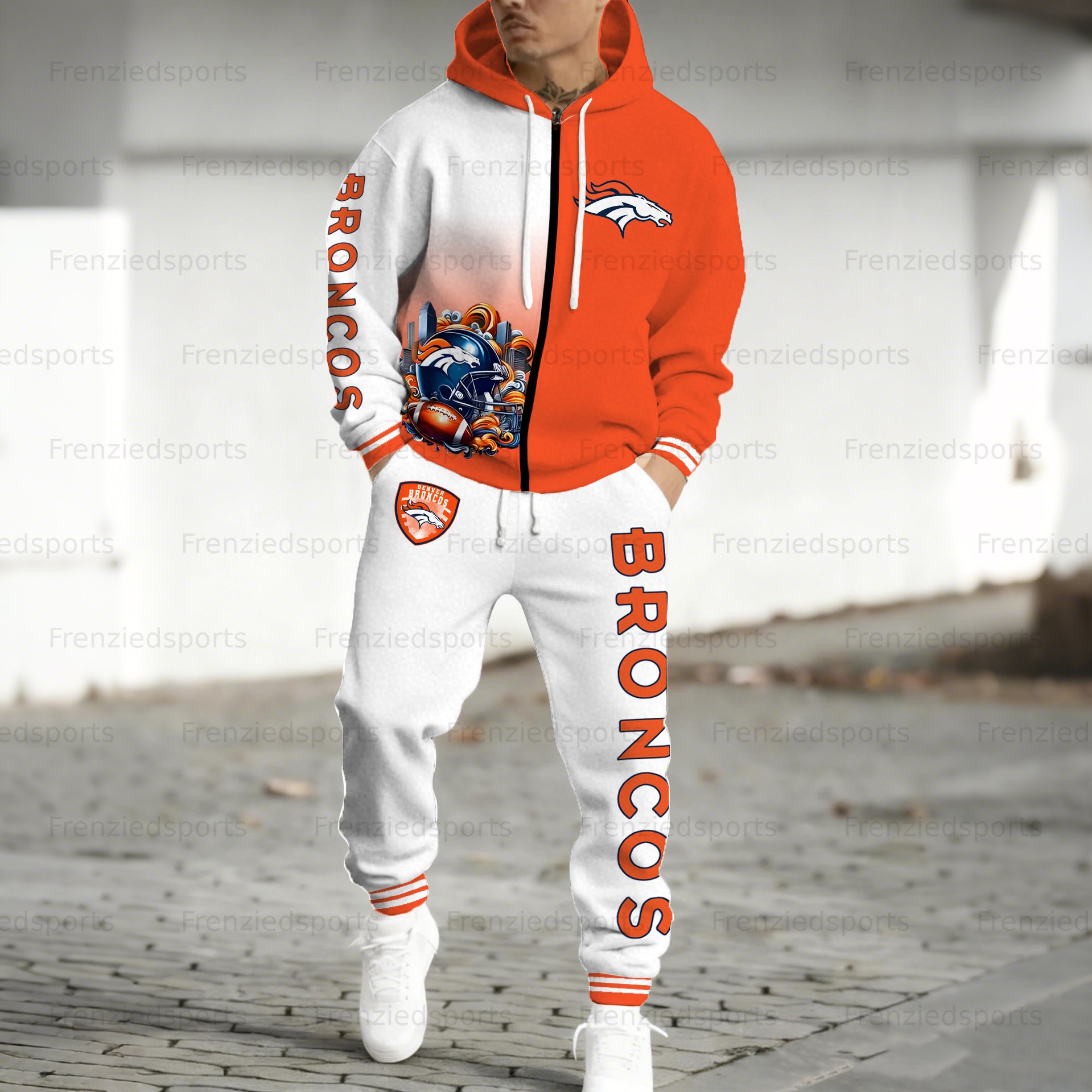 “Denver Broncos” Zip-up Jacket, Pants and 2-Piece Set