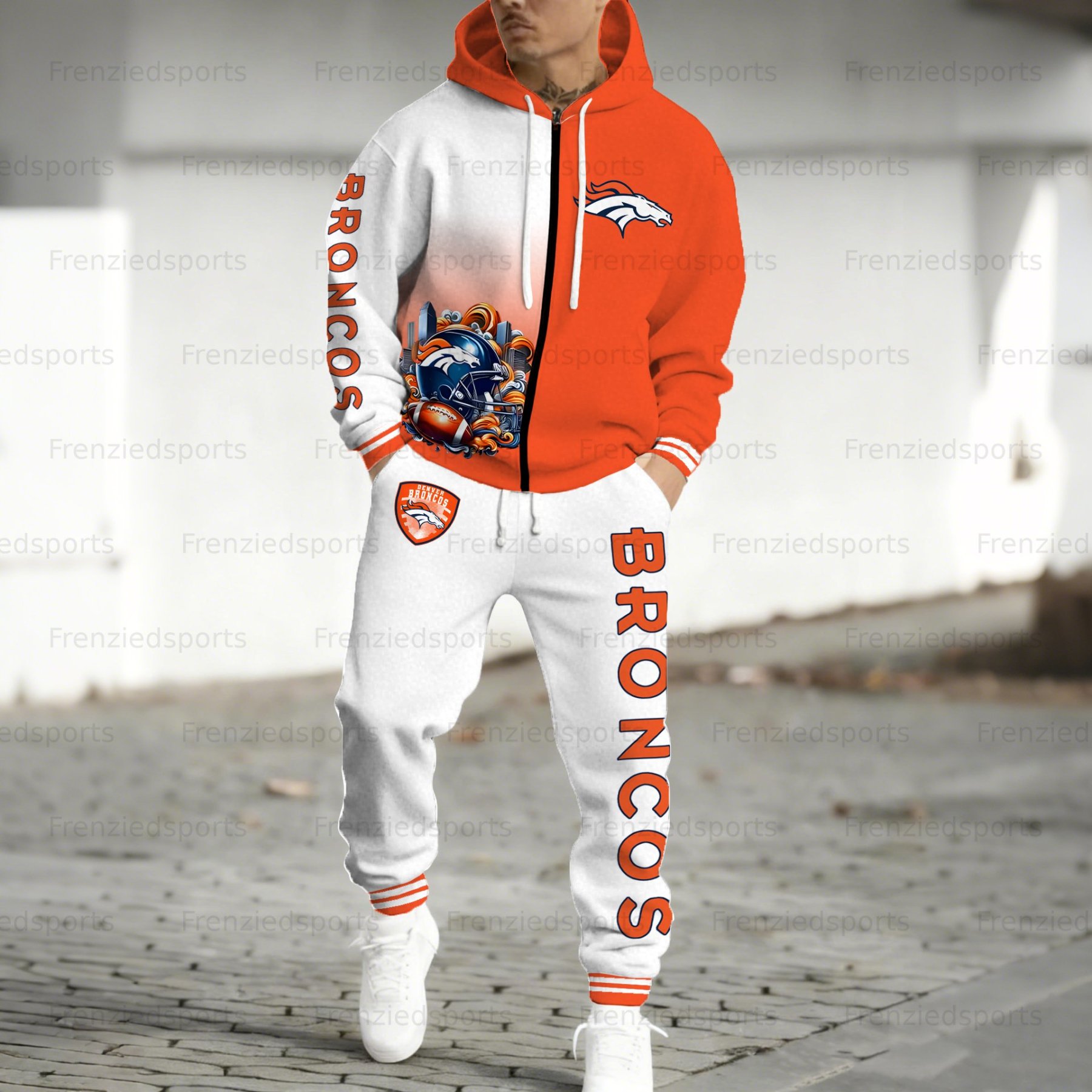 “Denver Broncos” Zip-up Jacket, Pants and 2-Piece Set