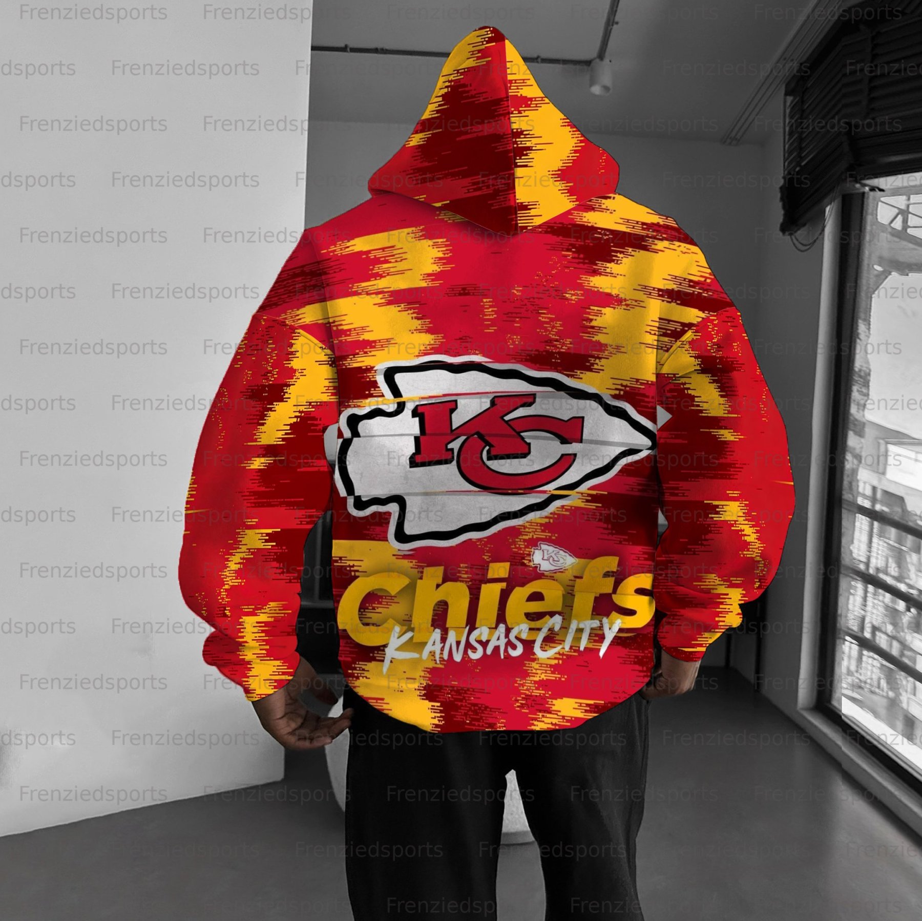 Unisex "Kansas City Chiefs" Graphic Streetwear Vintage Plush Hoodie