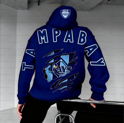 Unisex "Tampa Bay Rays" Graphic Streetwear Vintage Plush Hoodie