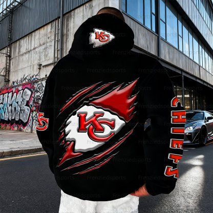 Unisex "Kansas City Chiefs" Graphic Streetwear Vintage Plush Hoodie