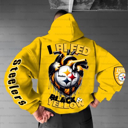 Unisex "Pittsburgh Steelers" Graphic Streetwear Vintage Plush Hoodie